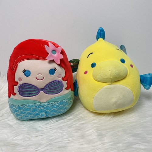 Disney Squishmallow Kleine Meerjungfrau Arielle und Gründer 6,5 Zoll NEU Set