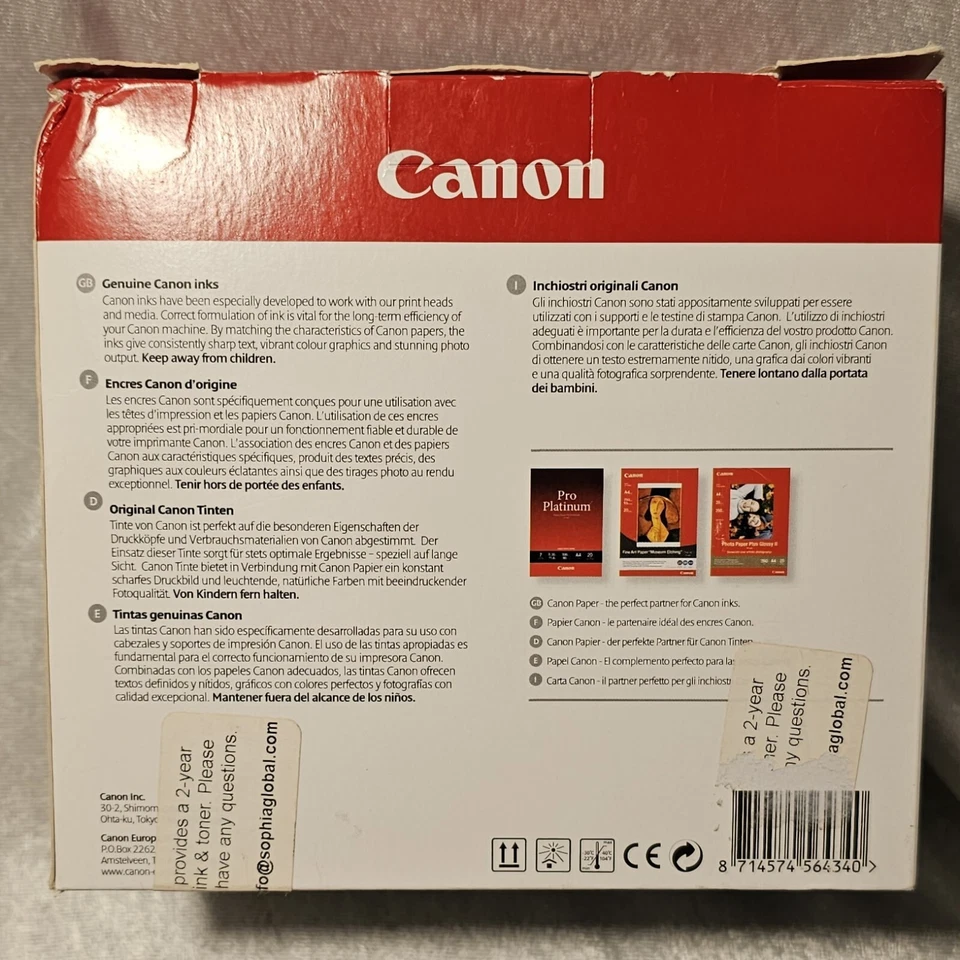 Genuine CANON Pixma Multi Pack Pgi-9/Pbk/C/M/Y/Gy Open Box Sealed PACK NEW - Image 2 of 4