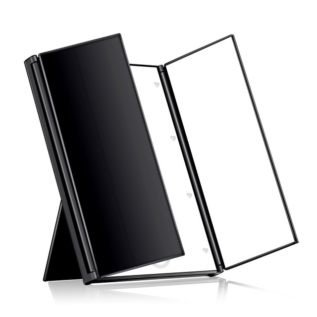 Makeup Tri Sided Foldable Portable Lighted Tabletop 8 Led Beauty Vanity Mirror