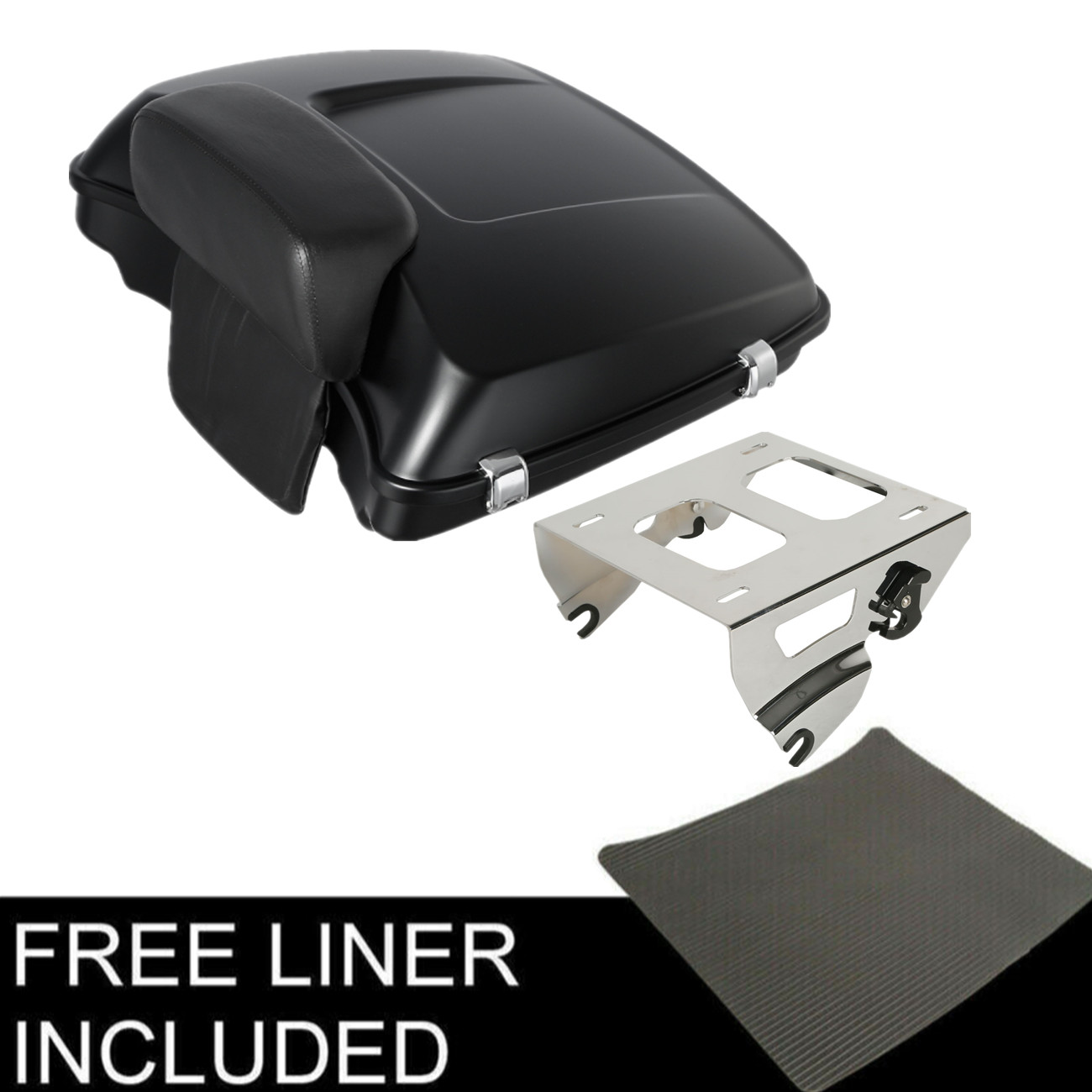 Matte 5.5" Razor Trunk Pad Solo Rack Fit For Harley Touring Road Glide 14-25