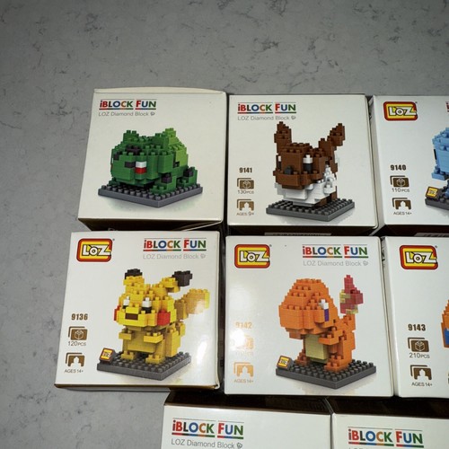 iBlock Fun LOZ Diamond Block Pokemon Lot Of 8 Pikachu, Charmander, Evee - Picture 4 of 6