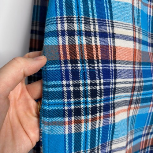 TETON GRAVITY RESEARCH Mens Flannel Button Down Shirt Plaid Blue size Medium - Picture 5 of 9
