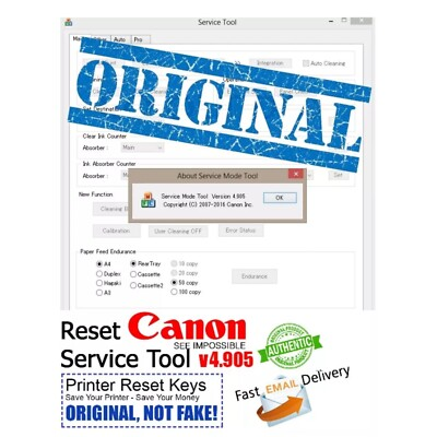 #ad 💯 CANON MX SERIES PRINTER RESETTER SERVICE TOOL V4905 $5.00