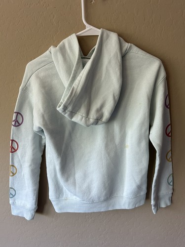 BILLABONG GIRLS PEACE LOVE AND WAVES HOODIE GREEN SIZE L/12 - Picture 4 of 12