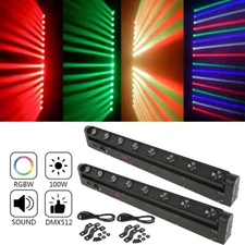 2PCS 100W Moving Head Light Bar DMX Stage DJ RGBW 4IN1 LED Disco Beam Lights