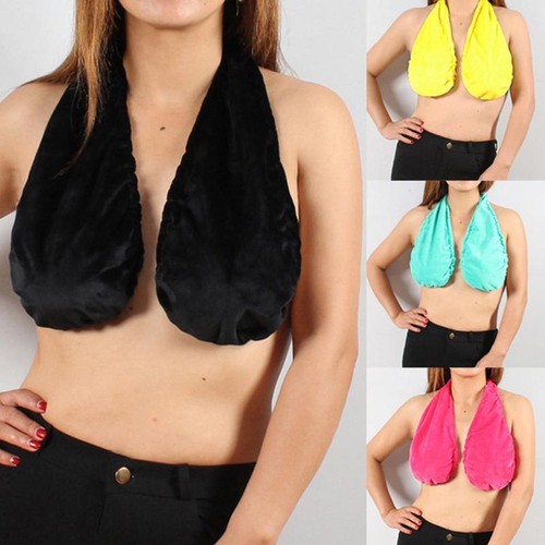Comodo reggiseno asciugamano Tata crop top donna abbigliamento reggiseno velluto poliestere tinta unita - Foto 7 di 28
