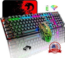 Teclado Y Mouse Inalambrico Gamer Razer Croma Gaming Iluminacion Teclas Para Pc