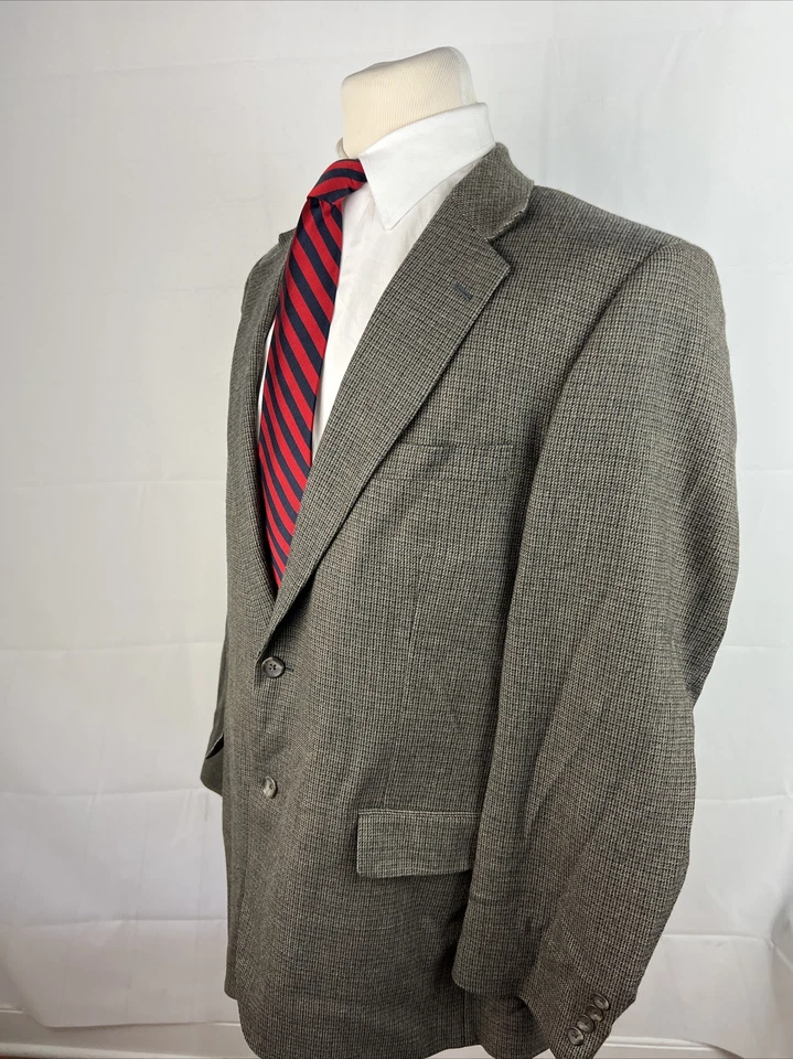 Blazer de lana de cordero a cuadros marrón y gris Covington OTOÑO/INVIERNO 46L $495 para hombre Foto 3 de 4