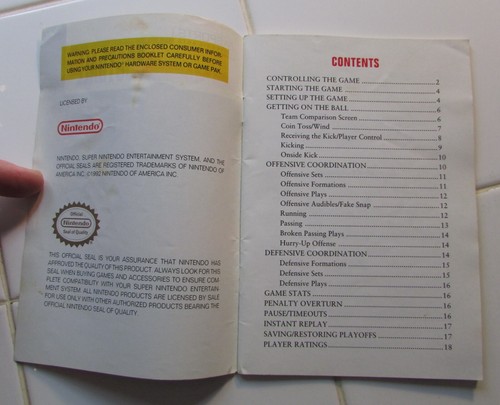 Super Nintendo SPORTS instruction manuals SNES -- you pick -- free shipping!! - Picture 89 of 458