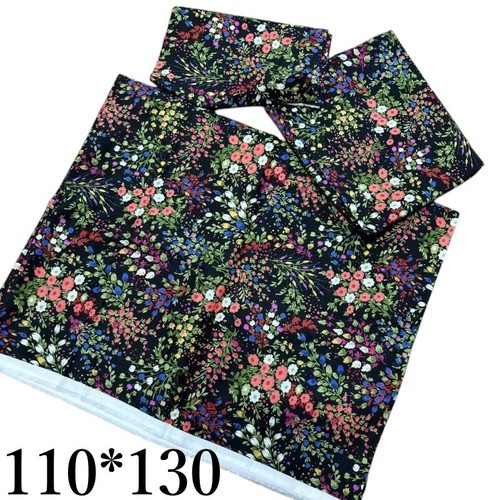 Liberty Style Cotton Fabric Black Floral  Print　1.2 yds x 1.42 yds+BONUS - Picture 1 of 5