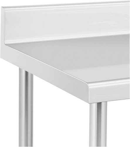 Royal Catering Work Table with Wheels Backsplash 160 kg Load Capacity 60x150 cm - Picture 3 of 5