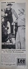 1955 Lee Men's work clothes workwear denim Blue jean bib overalls Vintage ad