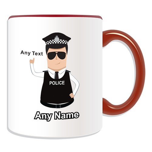 Personalisierte Geschenk dunkle Haare Polizisten Tasse Spardose Tasse PC SGT INSP CID DS Kappe - Bild 16 von 21