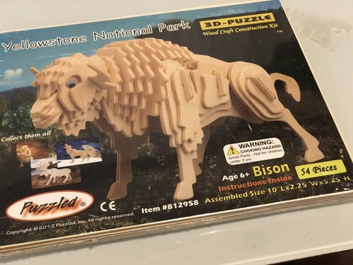 Puzzle Bison/Büffel 3D 54 Teile aus Holz Yellowstone Nationalpark - Bild 6 von 9