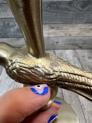 Anthropologie Marizia Gorrión Pájaro Metal Cónico Candelabro Dorado Pájaros Naturaleza - Imagen 6 de 8