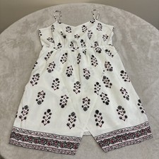 Madewell Women’s Ivory Floral Fit & Flare Summer DRESS Size 10