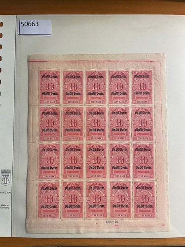 Ober-Oeste Timbre Fiscal 10Mk Original Hoja ** Mnh Postfranco (50663)