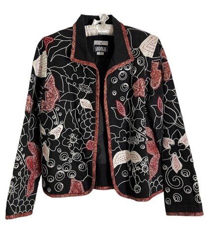 Vintage YAK MAGIK Embroidered Cotton Artsy Colorful Jacket Medium