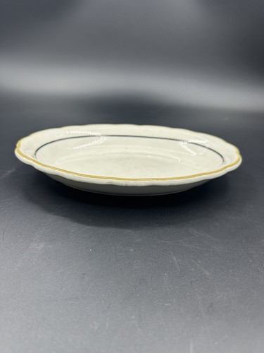 VTG Buffalo China Serving Platters Black Tan Lined Scalloped Rim Restaurant Ware - Picture 6 of 8
