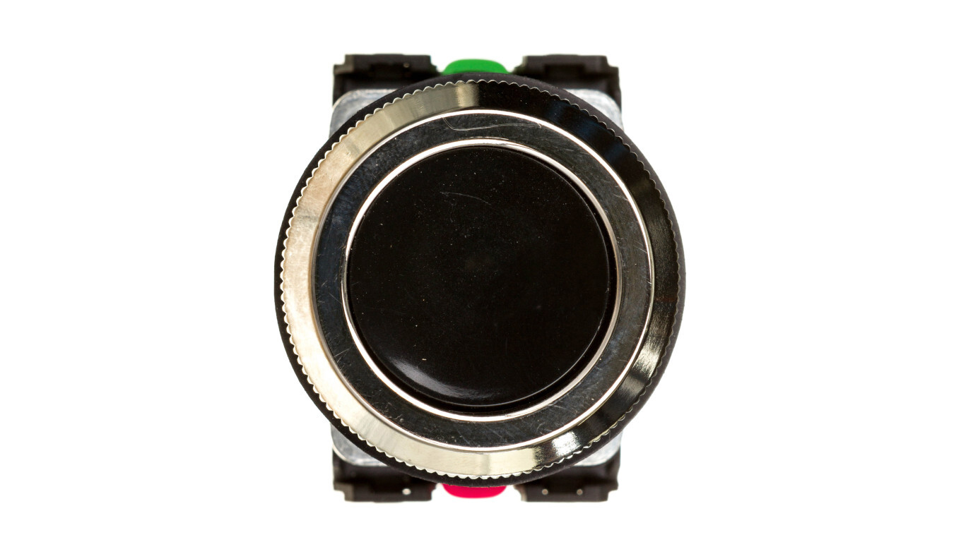 Steering button 30mm black 1Z 1R with spring return W0-NEF30-K XY S /T2UK