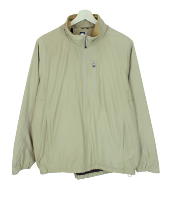 Rei Jacke Herren XL Reißverschluss Leicht Versteckte Kapuze Gefüttert Khaki