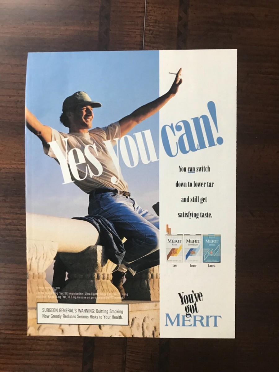 1994 original print ad Merit Filter Cigarettes - Yes You Can