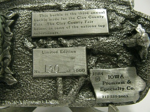 Fibbia cintura trattore 3° annuale 1984 Clay County Fair Spencer Iowa edizione limitata 130 - Foto 3 di 3