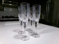 BOHEMIA CRYSTAL CRYSTALEX CORTINA LOT OF 4 CHAMPAGNE FLUTES