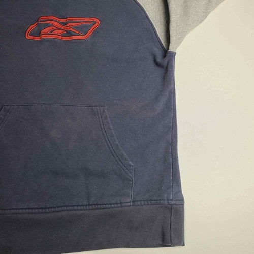 Reebok Youth Size Medium (10-12) Vintage Navy Hoodie Embroidered Logo Sweater - Picture 3 of 8