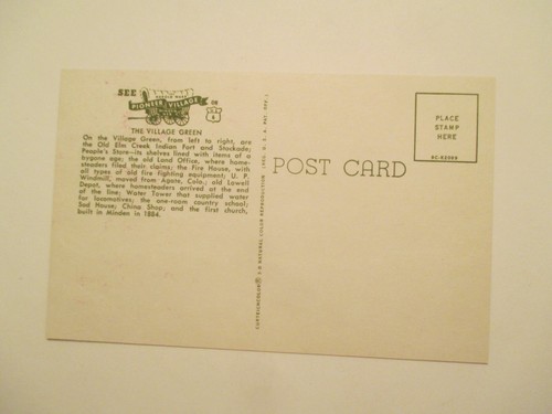 Minden Nebraska Postcard Pioneer Village The Village Green NE - Picture 2 of 2