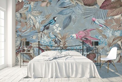 3D Pink Blue Bird A1842 Wallpaper Wall Mural Self-adhesive Andrea Haase Amy