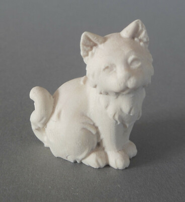 Katze sitzend 4 cm hoch für Krippenfiguren Größe 15 cm - 18 cm Holz natur DR