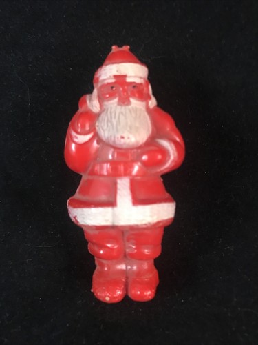 Vintage rot & weiß Weihnachtsmannornament 3,5"" groß.