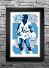 JAMES WORTHY art print/poster NORTH CAROLINA TAR HEELS FREE S&H! JERSEY B2G2