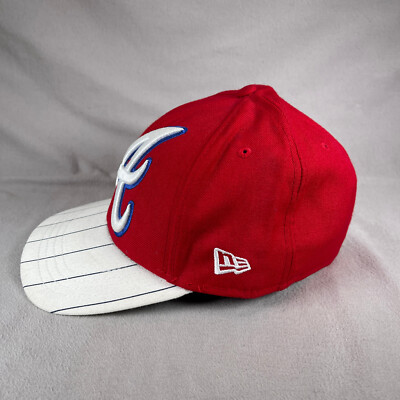 Atlanta Braves Hat 7 1/4 Red Baseball Cap New Era 59FIFTY Big Logo