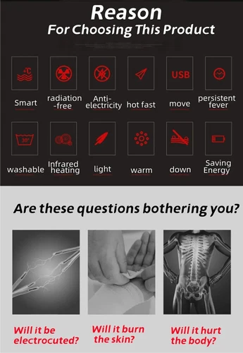 21 Areas Men Heated Jacket USB Electric Heating Vest Winter Outdoor Warm Coat - Picture 9 of 27