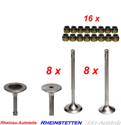 8x Einlaßventil 8x Auslaßventil Satz CGP AXP AUA  Audi VW Seat Skoda 1,2 1,4 1,6