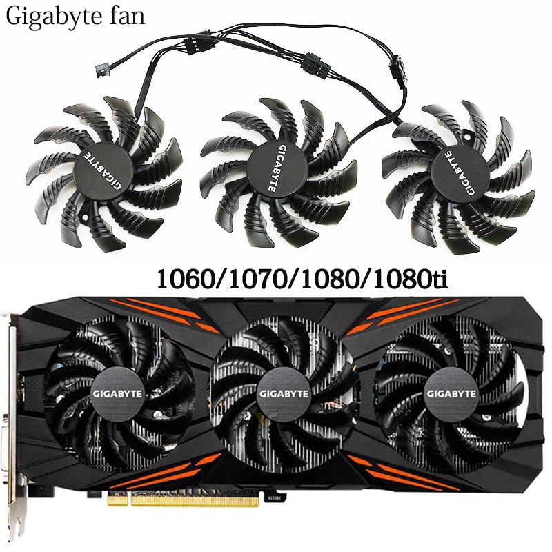 New 75MM Cooler Fan T128010SU For Gigabyte GeForce GTX 1060 1070