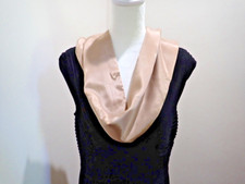 Vintage Anne Klein 8" x 54" Face-100 Silk ,Lining-100 Wool Scarf