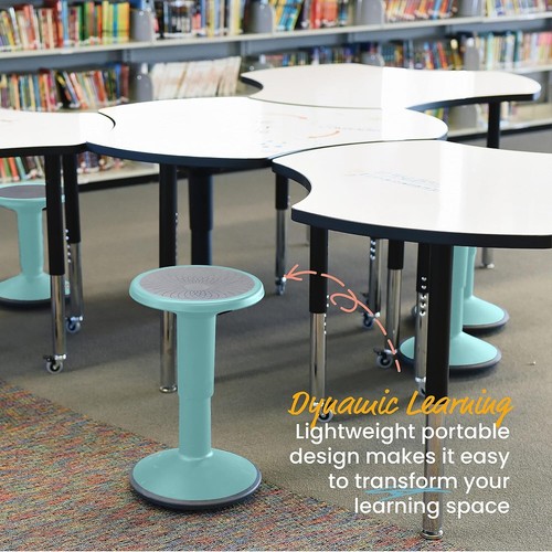 Lightweight Seafoam Wobble Stool - Portable Active Seating for Home & Classroom - Picture 7 of 11