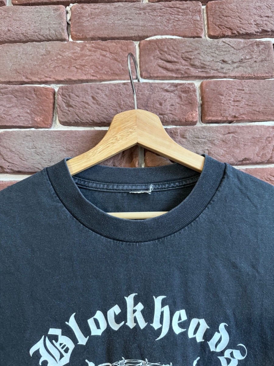 VINTAGE 90s FADED Blockheads Grindcore Band Tee L Black Grail | eBay