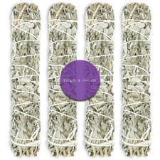 California White Sage 9" Smudge Sticks for Spiritual Healing  Cleansing 4 Pack