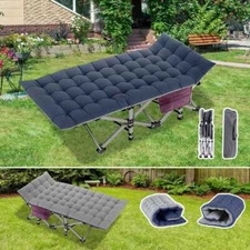 NAIZEA Folding Bed 2-layer Military Cot Camping Hiking w/Mattress Gift Outdoor
