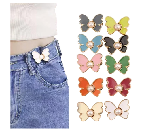 10Pcs Butterfly Waist Cinching Button,Adjustable Waist Buttons for Loose Jeans - Picture 9 of 9