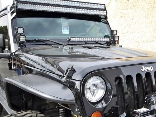 Rigid Ind Double A-Pillar Mount - Mounts 2 sets of Dually/D2 For 07-15 Jeep JK - Picture 2 of 8