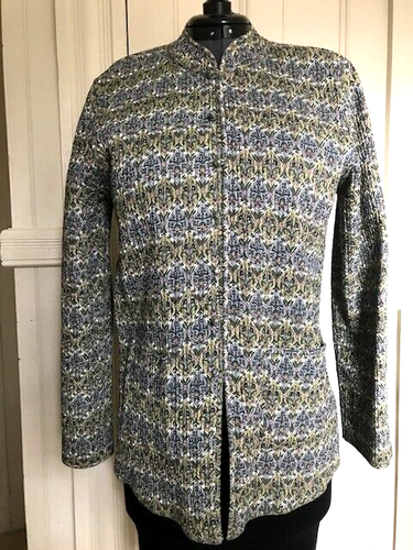 Womens Cotton Quilted Floral Reversible Long Jacket SZ L - 第 1/9 張圖片