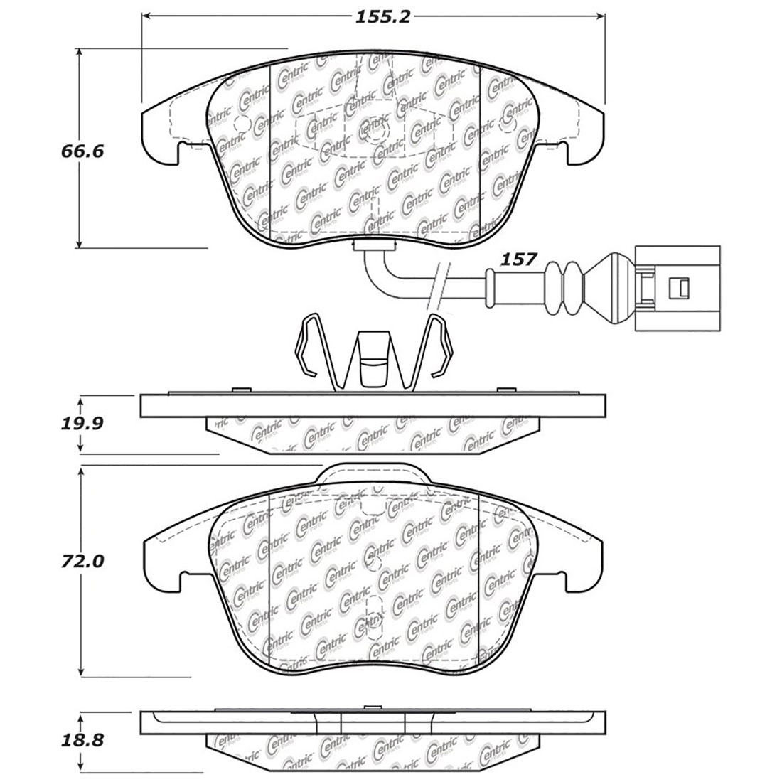 Front Rear Disc Brake Pad Set For Volkswagen Passat 1.8L 2014 2013 2012