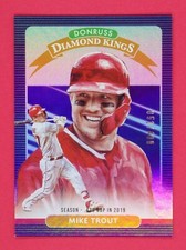 2020 Donruss Mike Trout DK 051/400 Season Stat Line #9 Los Angeles Angels