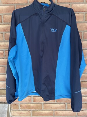 Mountain Hardwear Men's Blue Air Shield Active Softshell 1/4 Zip Jacket Size XL