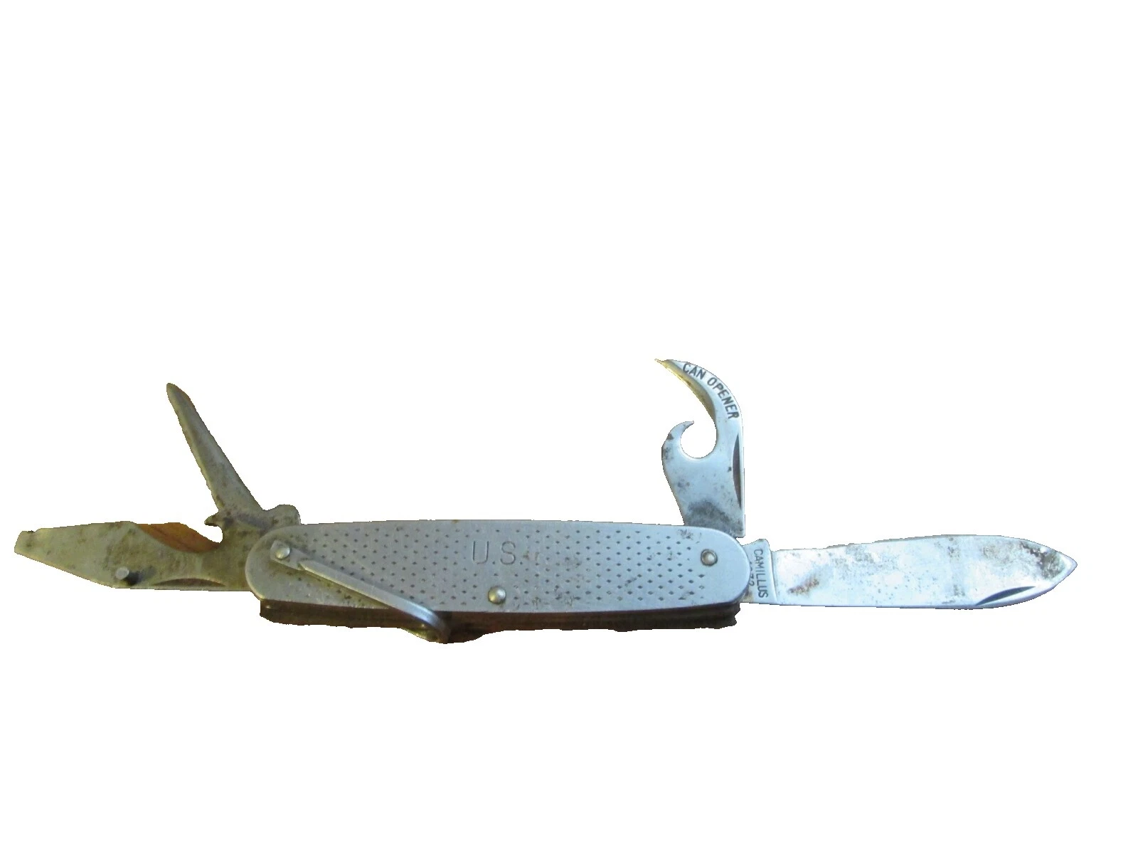 Navaja mango de acero inoxidable Camillus cuchillos plegables Vintage de colección